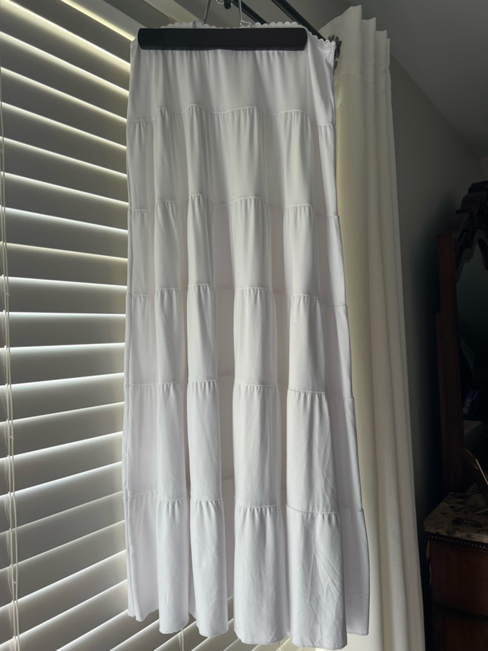 Elegant White Tiered Maxi Skirt - Women